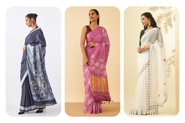 Types of FLoral Sarees By Taneira