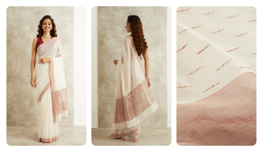 White Woven Chanderi Saree