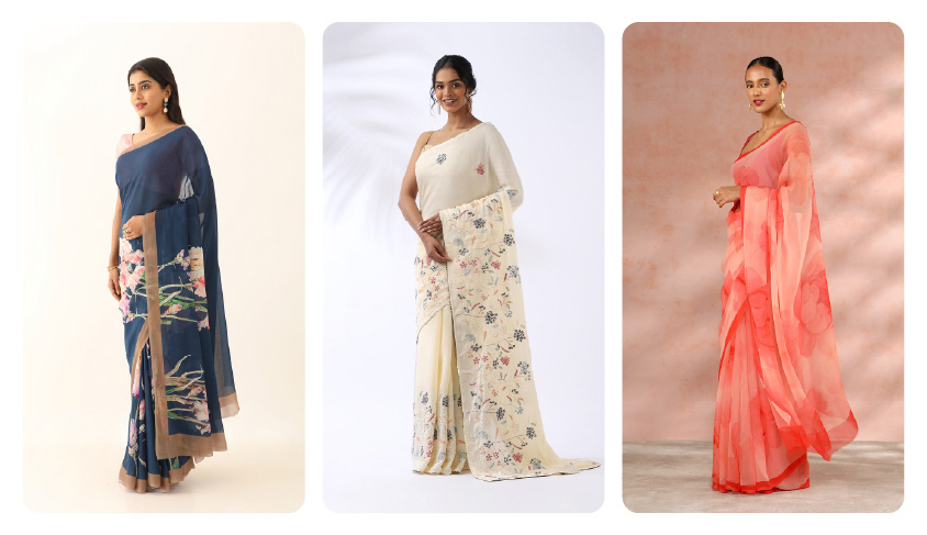 The Floral Printed Saree – A Love Letter in Bloom