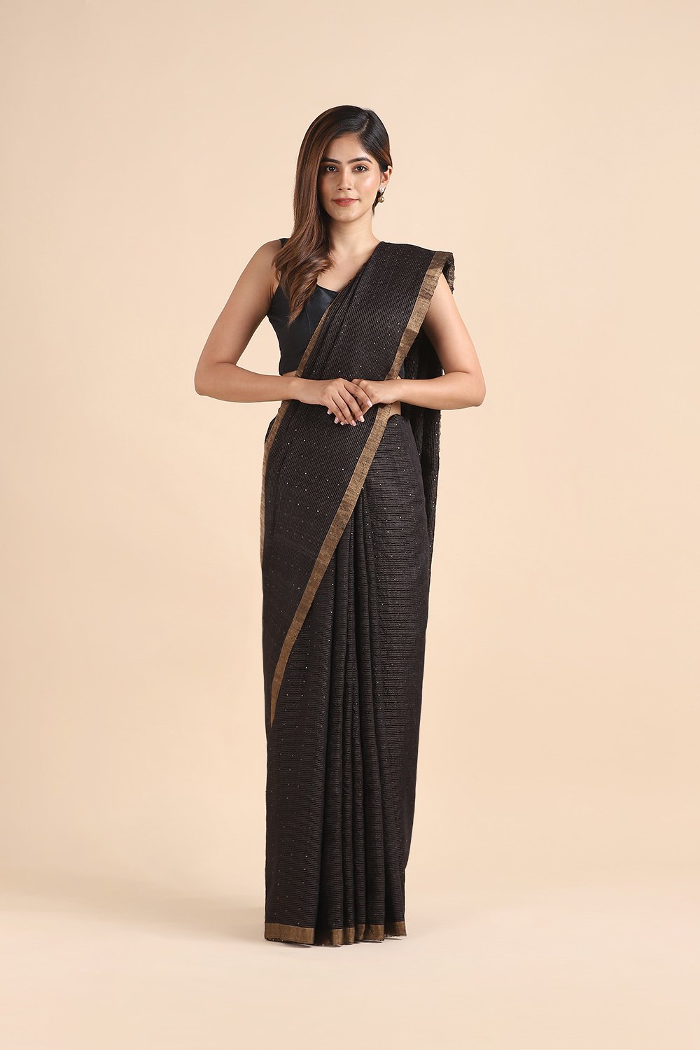 Black Pure Silk Vanya Bengal Saree
