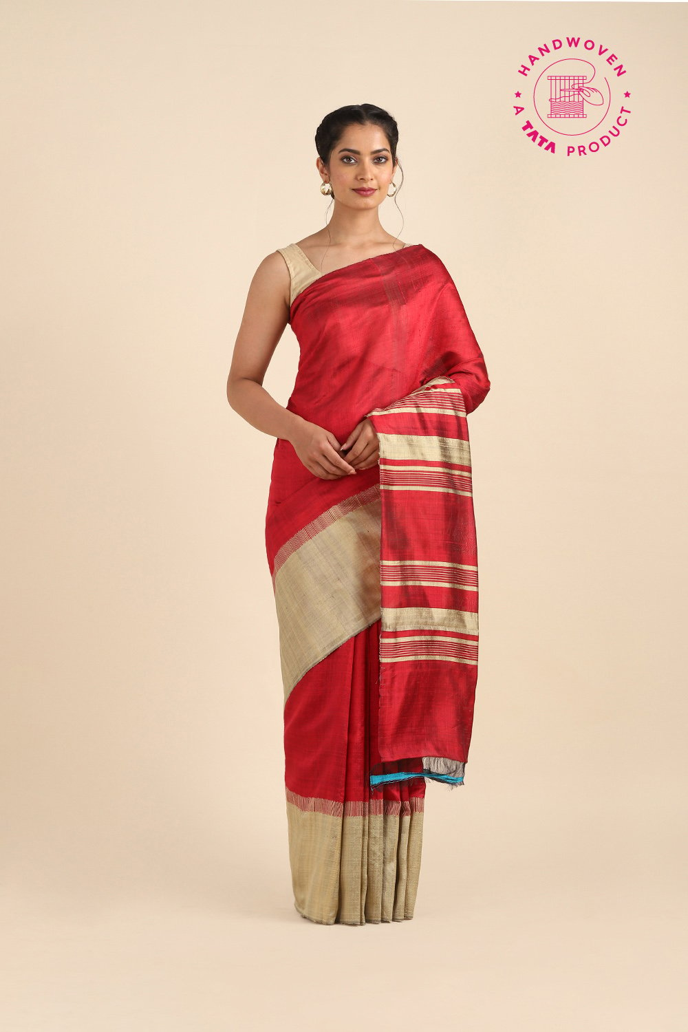 Red Pure Silk Woven Saree