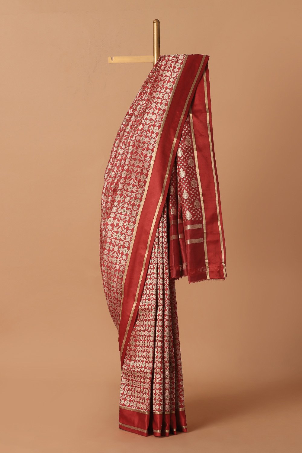 Red Pure Silk Banarasi Brocade Saree